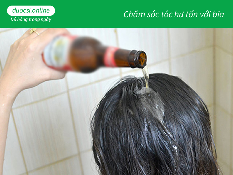 Chăm sóc tóc hư tổn với bia