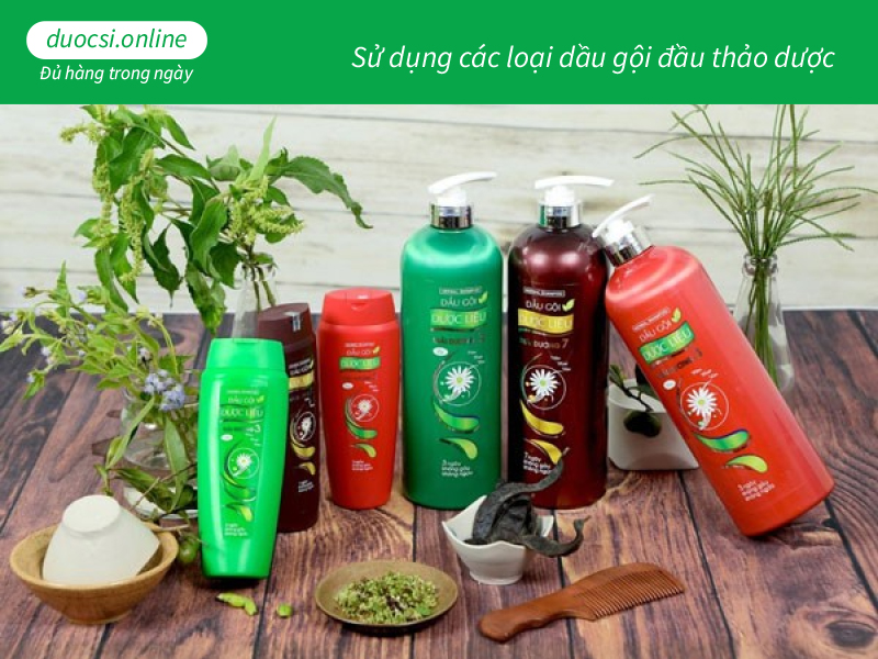 Sử dụng các loại dầu gội đầu thảo dược