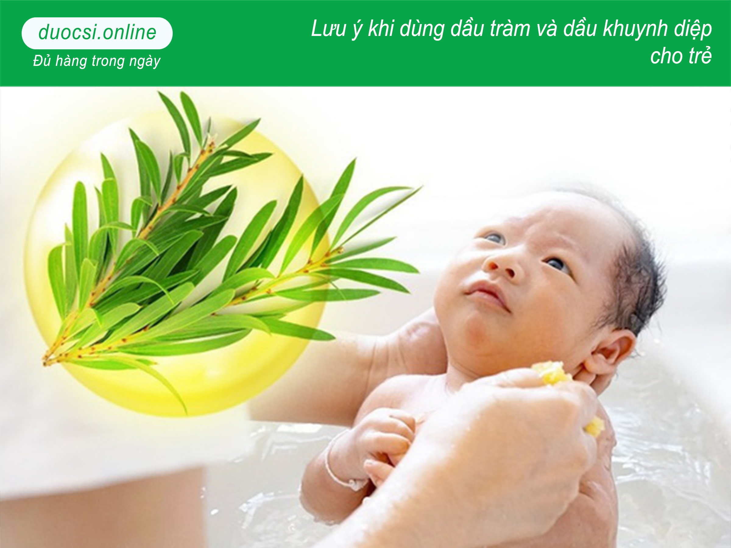 Lưu ý khi dùng dầu tràm và dầu khuynh diệp cho trẻ